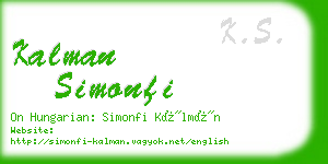 kalman simonfi business card